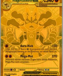 Mega-Lucario EX (MEG 188) - Pokémon Gold Secret Rare Karte aus Mega-Entwicklung in deutsch